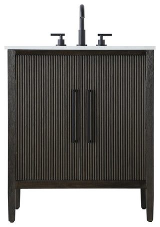 Home Living 30" Single Bathroom Vanity, Chocolate Oak