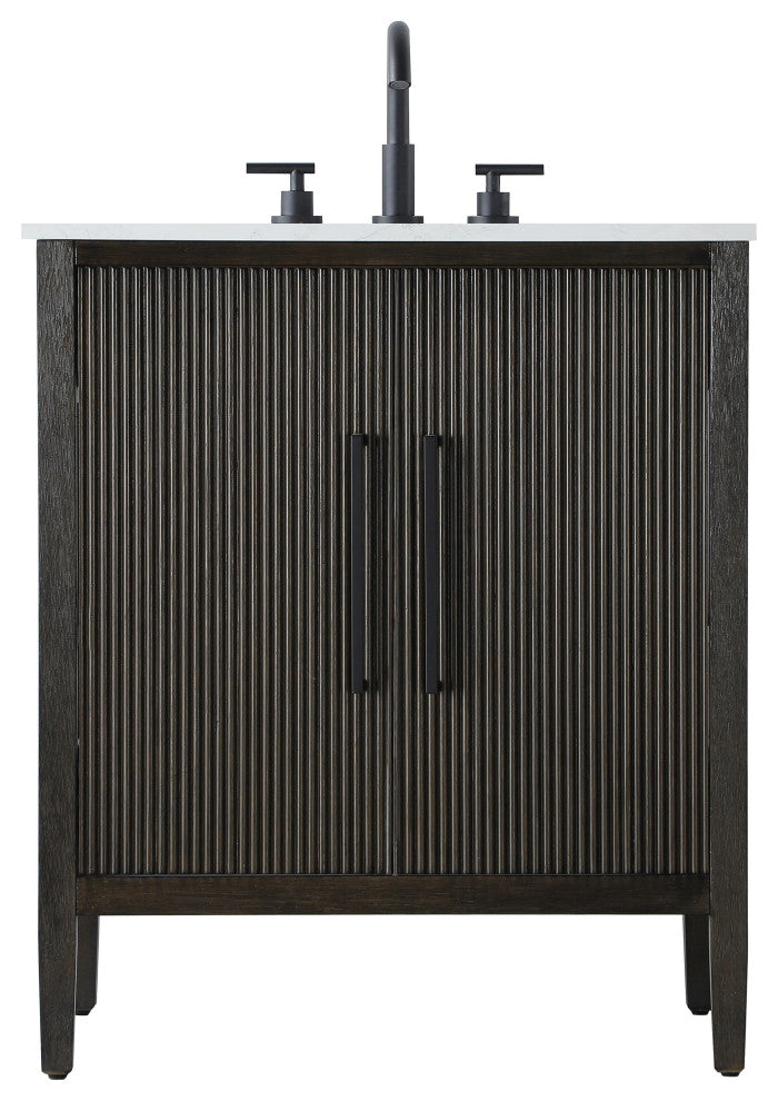 Home Living 30" Single Bathroom Vanity, Chocolate Oak