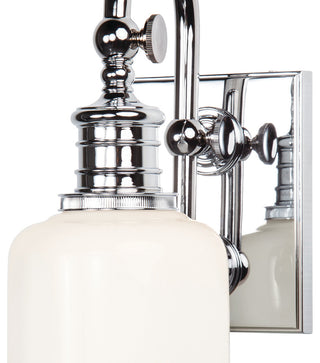 Keswick 1-Light Bath and Vanity With Opal Glossy Glass Shade, Polished Chrome