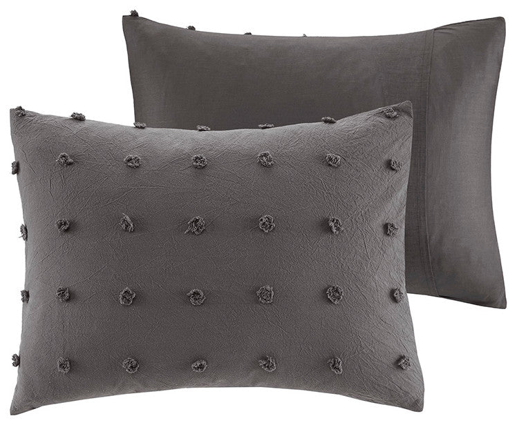 Urban Habitat Brooklyn Pom-Pom 7-Piece Comforter Set, Grey