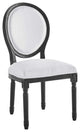 Emanate Vintage French Upholstered Fabric Dining Side Chair Black White -4667