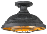 Golden Lighting 7312-SF Bartlett 2 Light 14"W Semi-Flush Ceiling - Black Patina