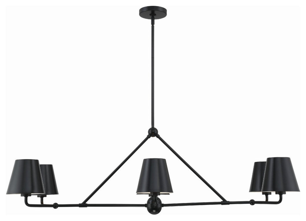 Xavier 6-Light Chandelier, Matte Black