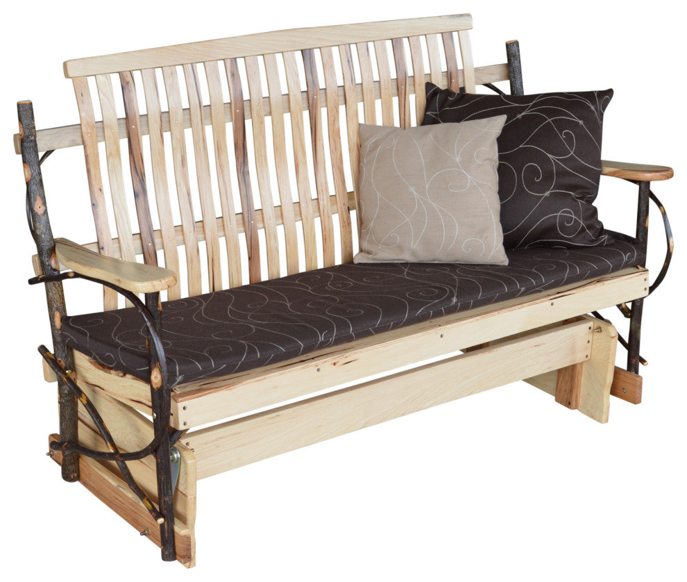 Hickory Porch Glider, Rustic Hickory, 4 Foot