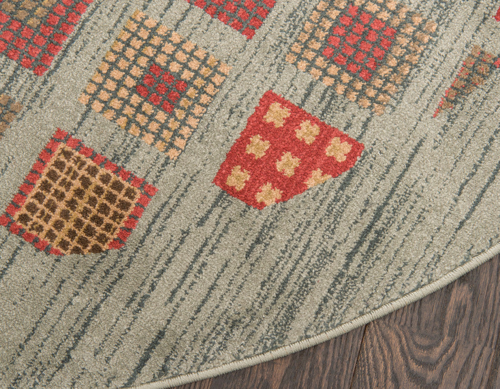 Unique Loom Blue Fars Manchester 6'x6' Round Rug