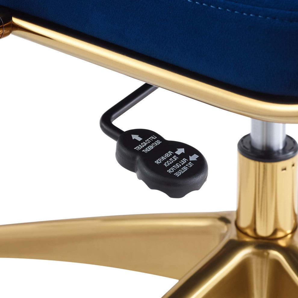 Computer Work Desk Chair, Velvet, Blue Navy, Modern, Home Business Office