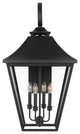Galena 4-Light Outdoor Exterior Extra Large Lantern Sconce Light, Textured Black