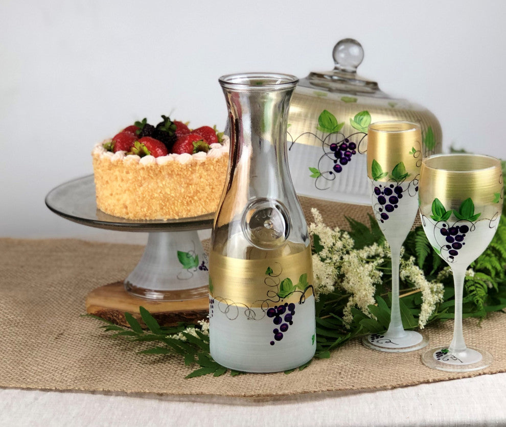 Grapes 'n Vines Champagne Glasses, Set of 2