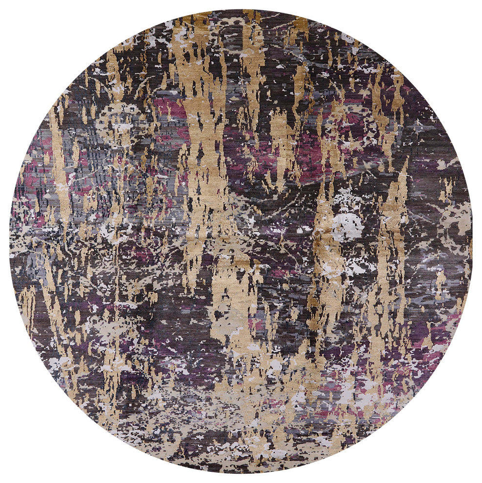 Ahgly Company Indoor Round Mid-Century Modern Area Rugs, 3' Round