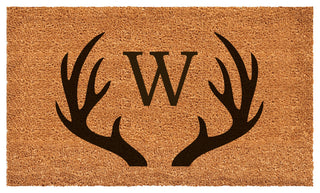 Calloway Mills Antler Monogram Doormat, 30"x48", Letter W