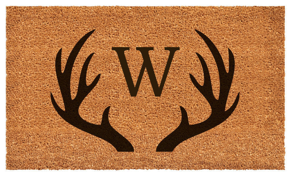 Calloway Mills Antler Monogram Doormat, 30"x48", Letter W