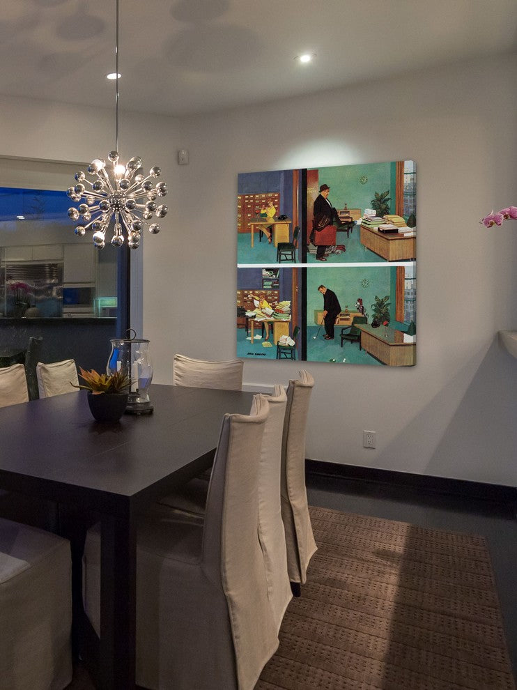 "Putting Time in the Office" Print on Canvas by Richard Sargent