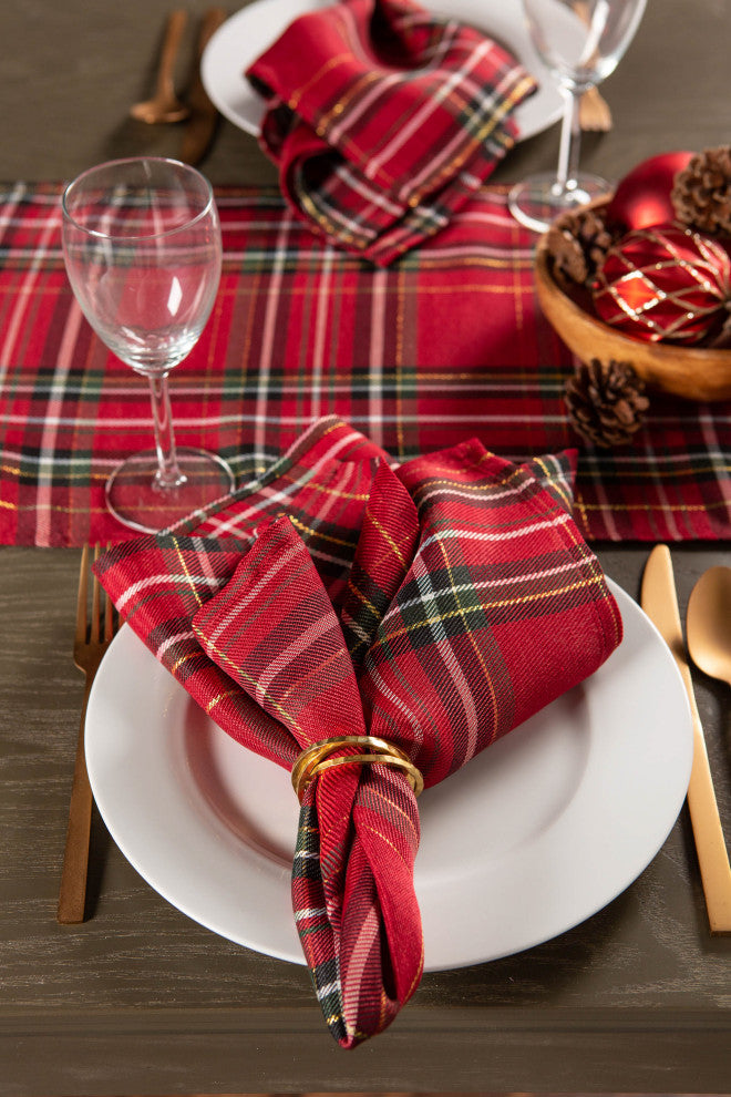 Holiday Metallic Plaid Na-Packin, Set Of 6
