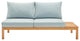 Lounge Loveseat Sofa, Wood, Brown Natural Blue, Modern, Outdoor Patio Bistro