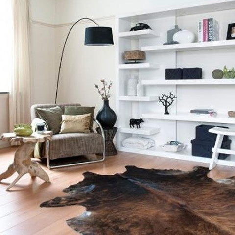 Pergamino Brindle Dark Cowhide Rug, Extra Extra Large