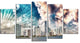 "Miami Skyline With Clouds" Canvas Print, 5 Panels
