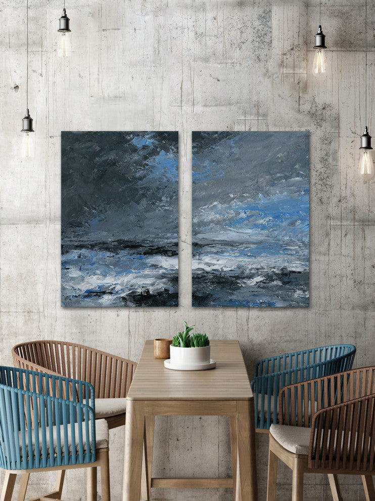 Dark Clouds Diptych, 80"x60"