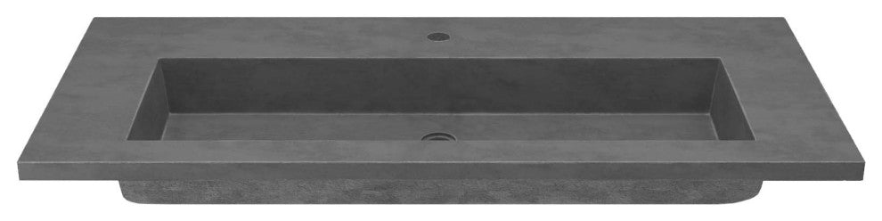 48" Capistrano Vanity Top with Integral Sink, Slate, Single Faucet Hole