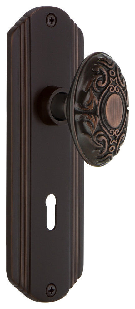 Deco Plate with Keyhole Single Dummy Victorian Door Knob