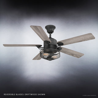 Luxury Vintage Ceiling Fan, Olde Iron, UHP9100, Southport Collection
