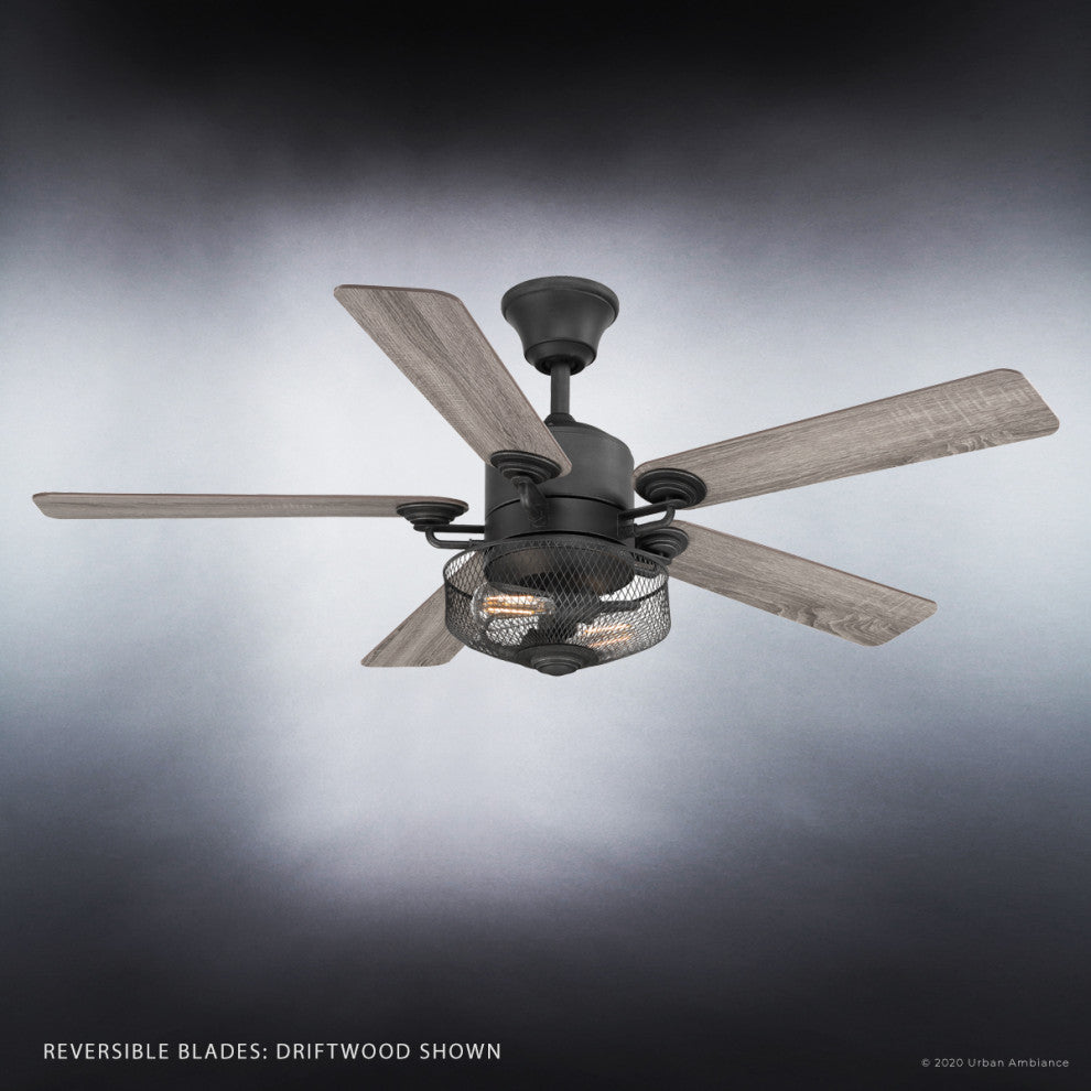 Luxury Vintage Ceiling Fan, Olde Iron, UHP9100, Southport Collection
