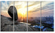 "Buildings And Crag On Rock Panorama" Landscape Wall Wall Art, 4 Panels, 48"x28"