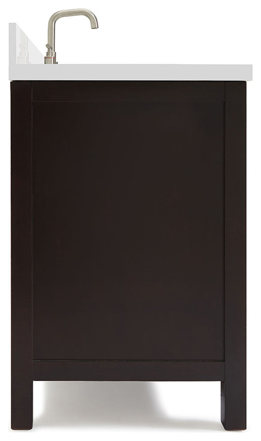 Ariel Cambridge 49" Rectangle Sink Bathroom Vanity Quartz Top, No Mirror