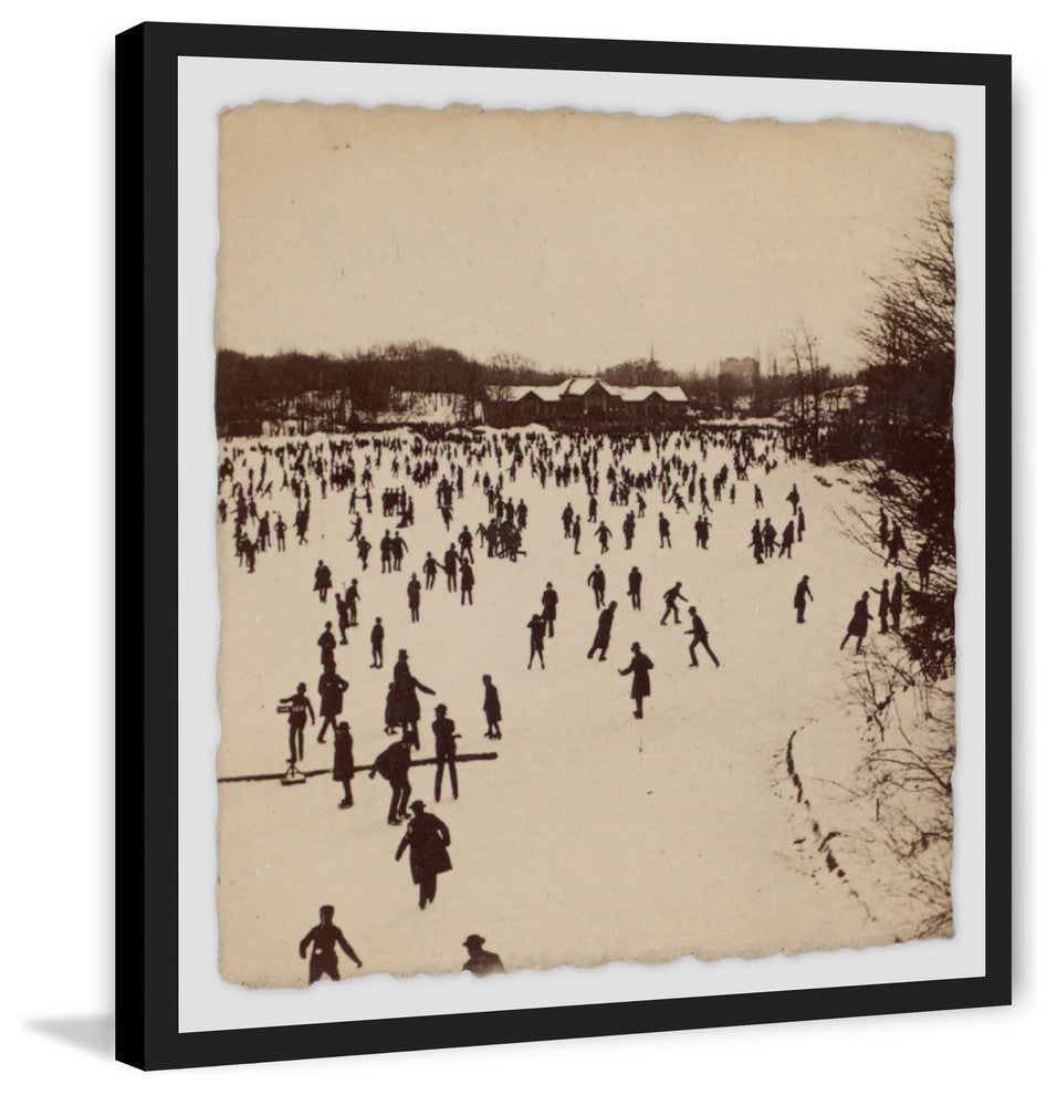 "A Thousand Skaters II" Framed Painting Print, 32"x32"
