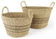 Set of Two Detailed Wicker Storage Baskets