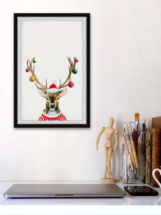 "Guide My Sleigh" Framed Painting Print, 16x24
