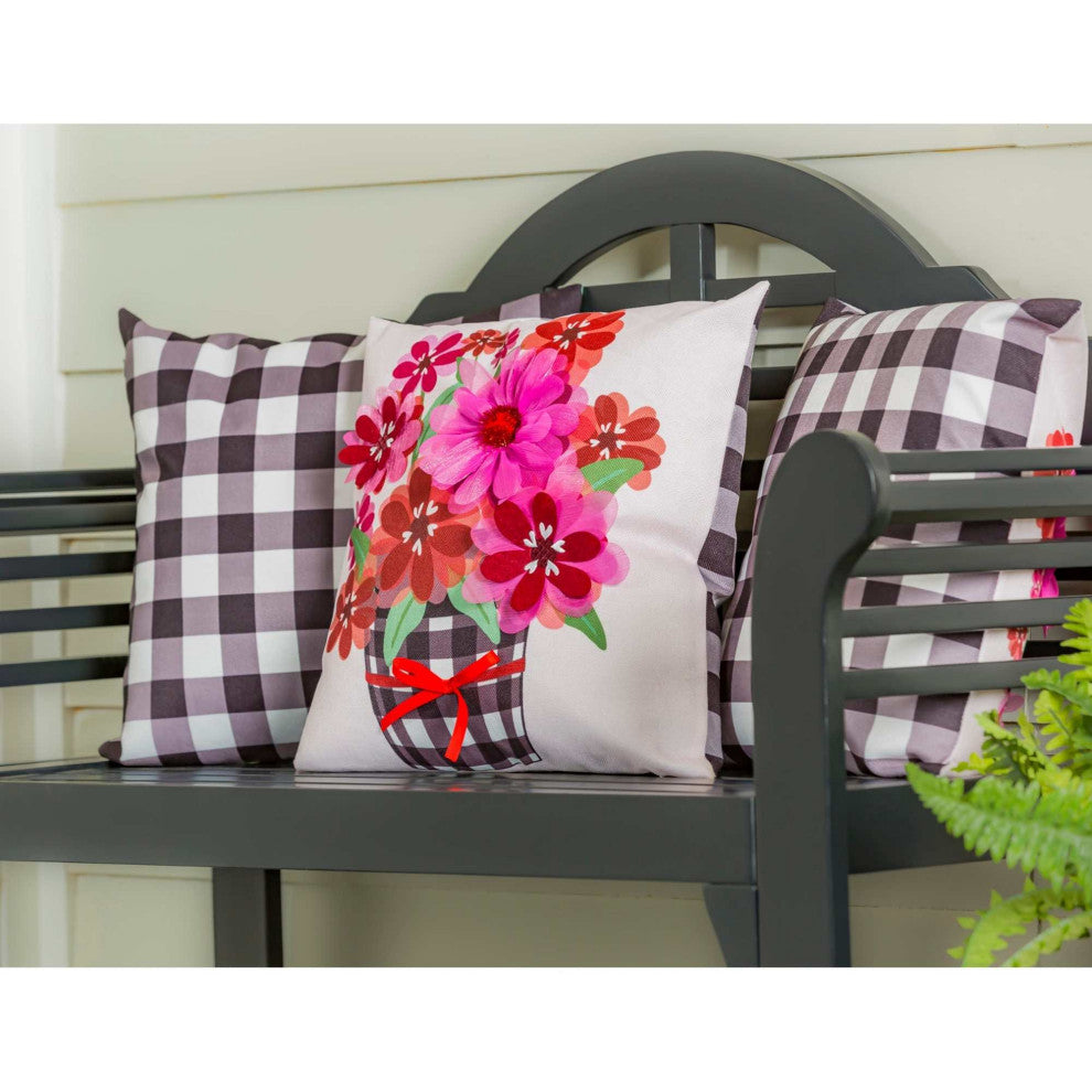 Home Decor Buffalo Check Pot Pillow Cover Polyester Interchangeable 4Plc427bl