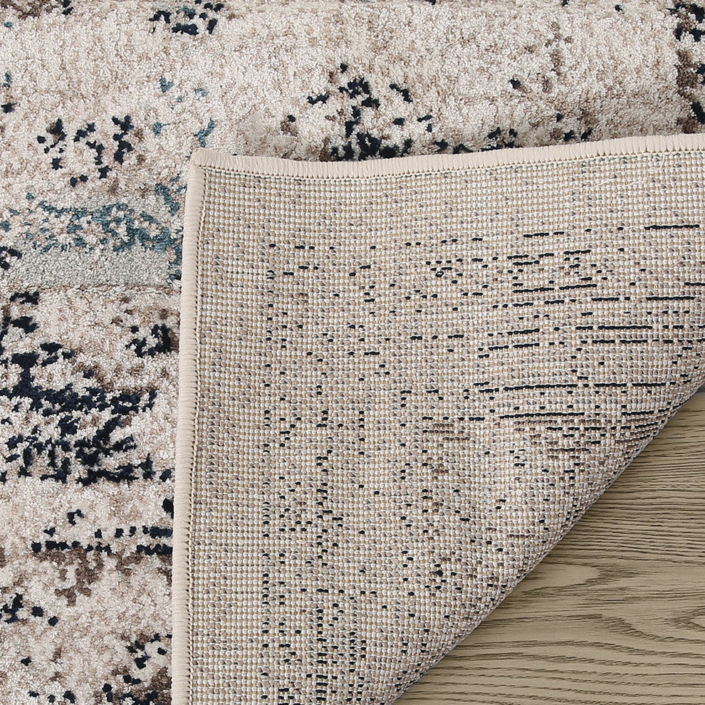 LNC Distressed Medallion Indoor Vintage Abstract Non Slip Area Rugs, 6'5 X 9'