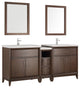 Cambridge 72" Antique Coffee Double Sink Traditional Bathroom Vanity, FFT1030CH