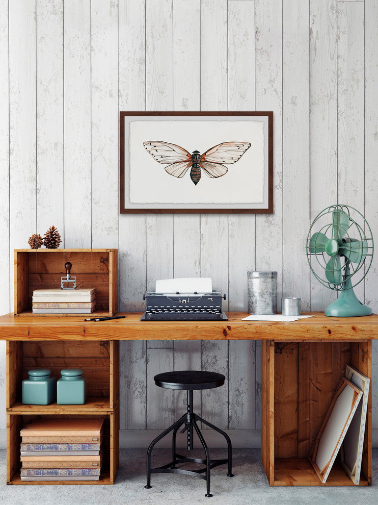 "Tan Butterfly" Framed Painting Print, 36"x24"
