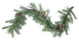 6' x 14" Artificial Mixed Pine with Pine Cones and Gold Glitter Garland