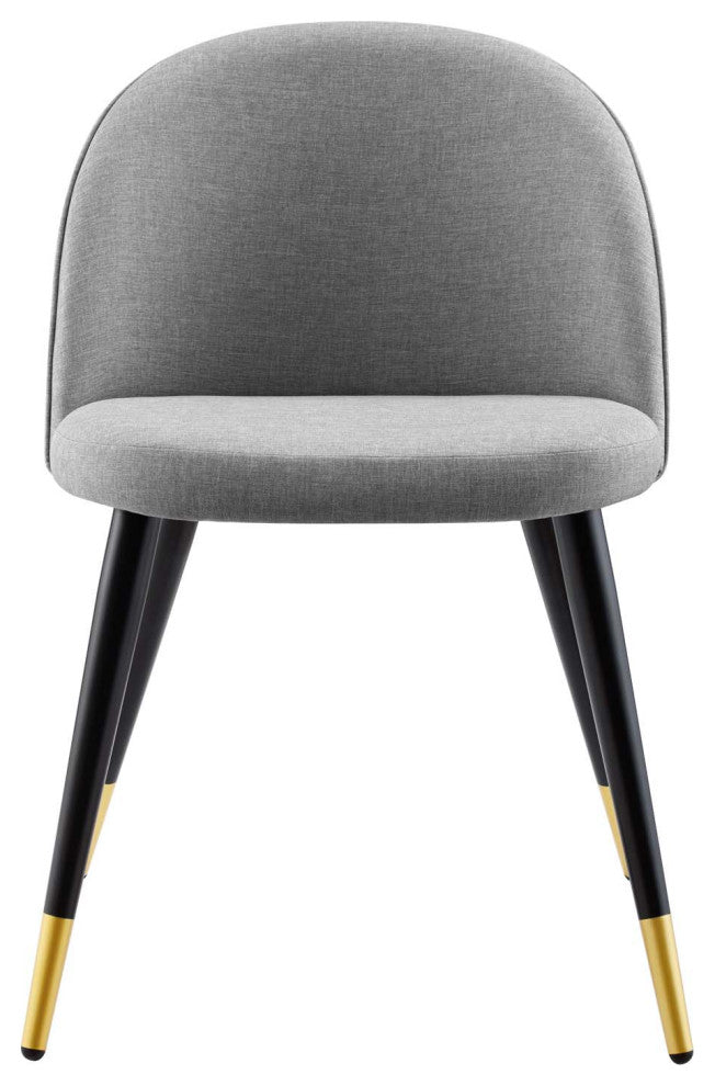 Cordial Upholstered Fabric Dining Chairs Set of 2, Light Gray