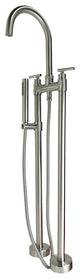 CastelloUSA Saturn Double Handle Clawfoot Tub Filler Faucet, Brushed Nickel, Standard Handle
