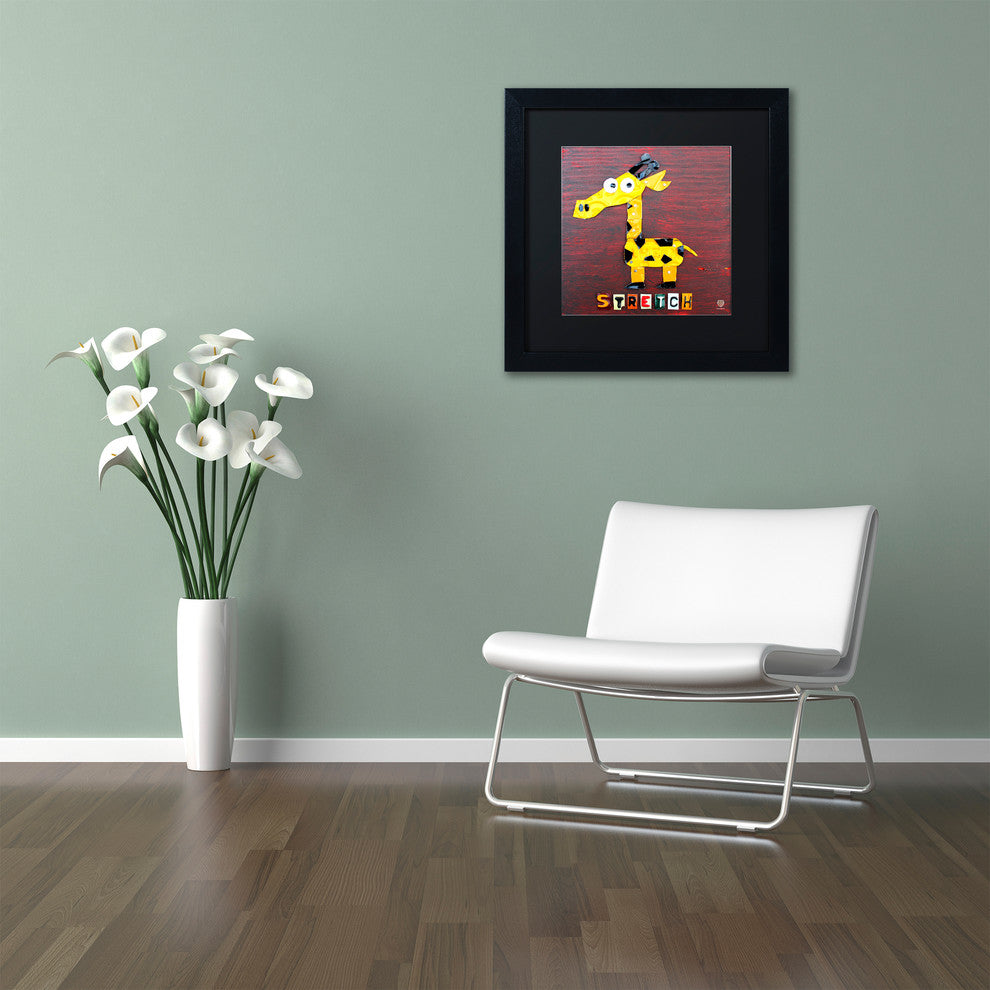 "Grunt The Hippo" Matted Framed Canvas Art by Design Turnpike