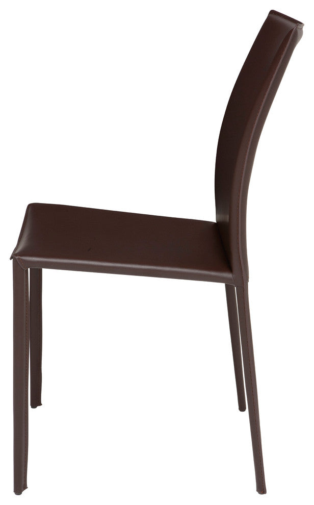 Nuevo Living Sienna Dining Chair, Brown Leather