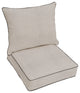 Sunbrella Cast Silver Outdoor Deep Seating Pillow and Cushion Set, 23x25