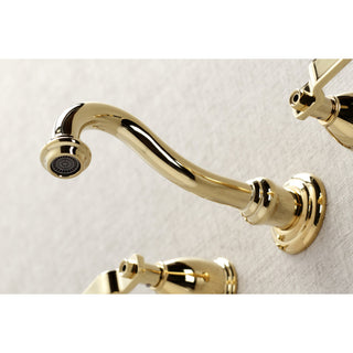 KS3022KL Two-Handle Wall Mount Tub Faucet, Polished Brass