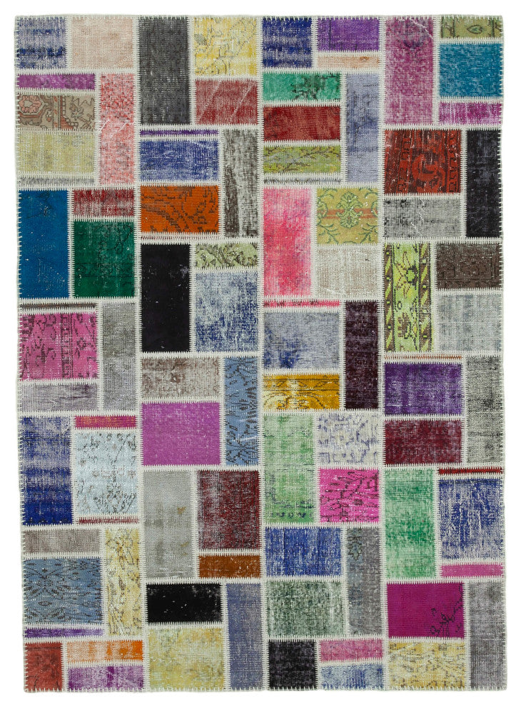 Rug N Carpet - Handmade Oriental 5' 8" x 7' 10" Vintage Patchwork Area Rug