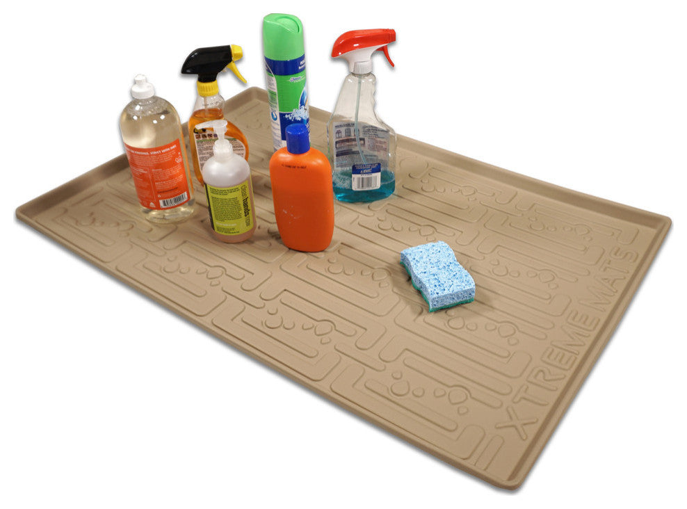 Xtreme Mats Under Sink Kitchen Cabinet Mat, Beige, 25 1/4" X 22 1/4"