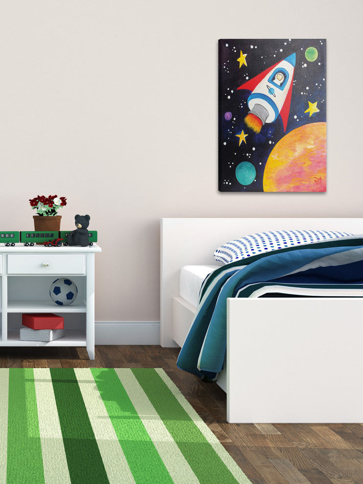 Marmont Hill, "Rocket Ship" by Nicola Joyner Painting on Wrapped Canvas, 12x18