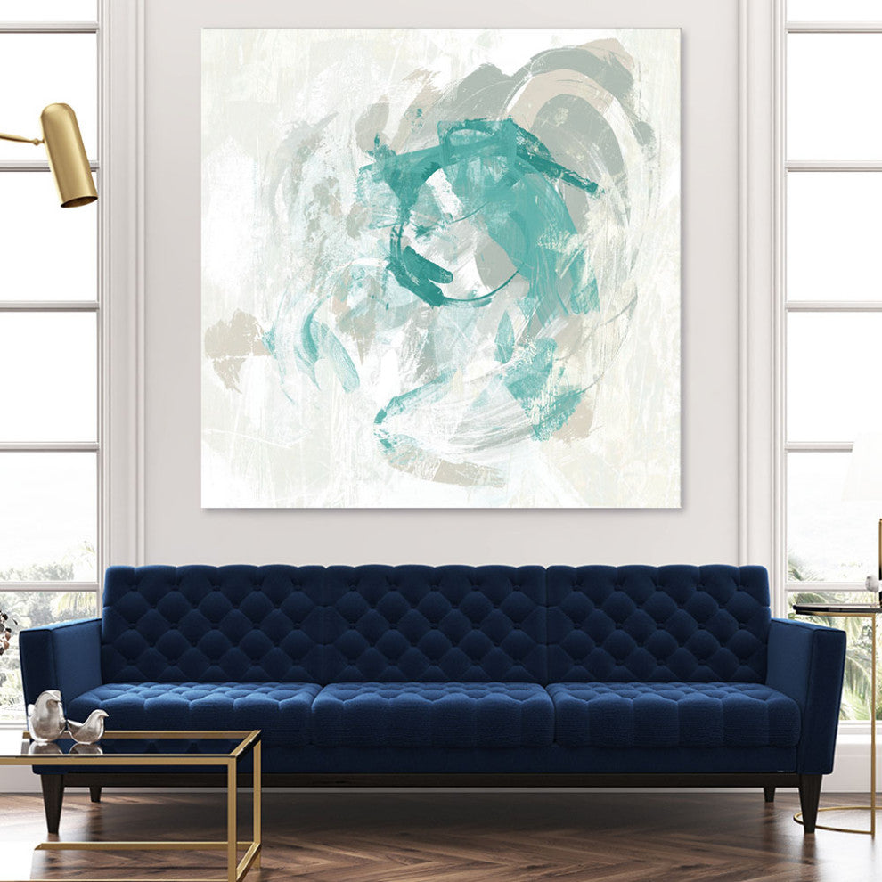 "Teal Fog I" Fine Art Giant Canvas Print, 54"x54"