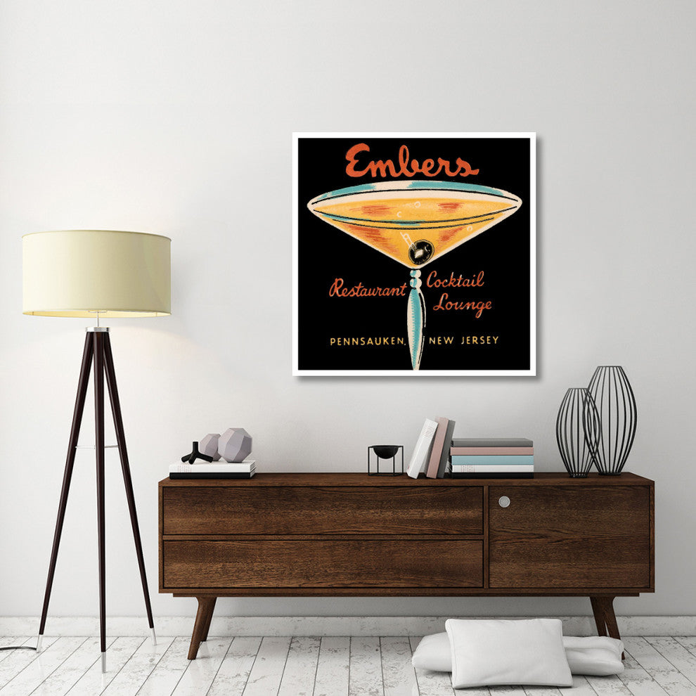 "Embers Restaurant Cocktail Lounge" Paper Print by Vintage Booze Labels, 42"x42"