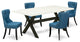 X627Si121-5, 5-Piece Dinette Set, 4 Chairs, Table Top and Wooden Cross Legs