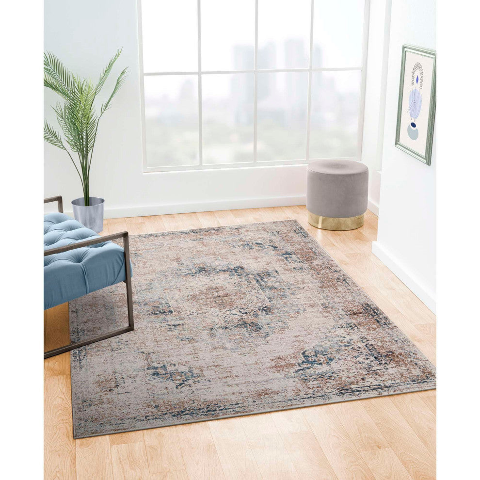 Heirloom Medallion Area Rug - Blue, 5'3"
