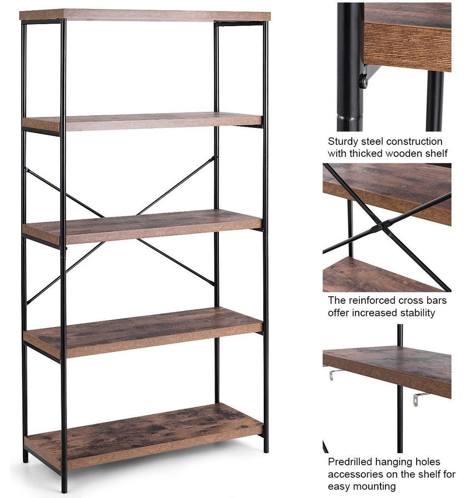 Multipurpose Open Bookcase Industrial Rack Storage Shelf