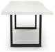 Brooks Dining Table, White Wash, Black, 40"x79", U-Base